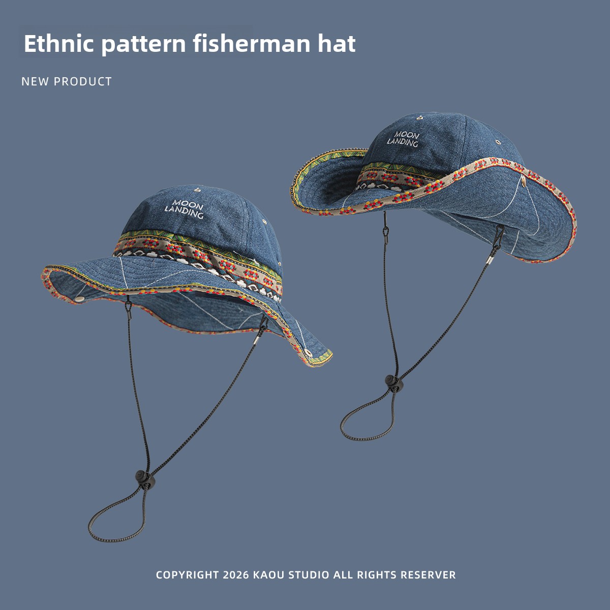Ethnic Fashion Photography - Chapeau Bob en Jean Bohème pour