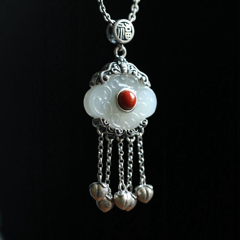 Ethnic Fashion Design - Collier de clavicule en jade hétian