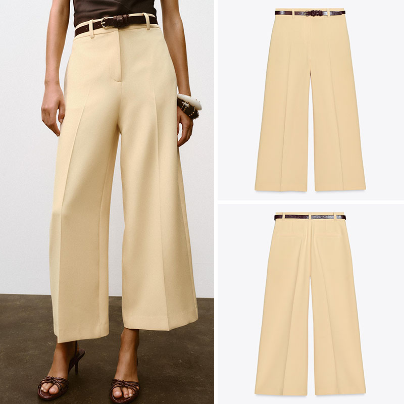 New Ethnic Fashion - Pantalon large décontracté taille haute pour