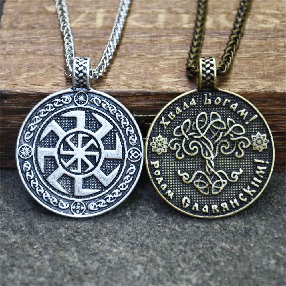 Ethnic Fashion World - Pendentif Kolovrat rétro slave, arbre du