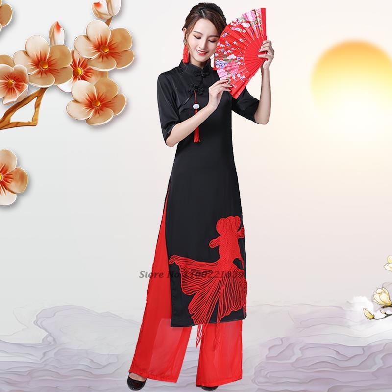 Ao Dai Vietnam Dress - 2026 Ensemble Qipao et pantalon vintage