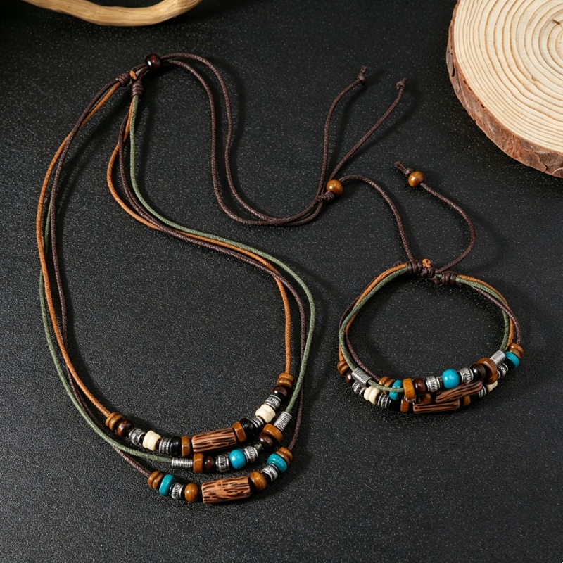 Fashion Ethnic Wear For Men - Ensemble de bijoux vintage en similicuir