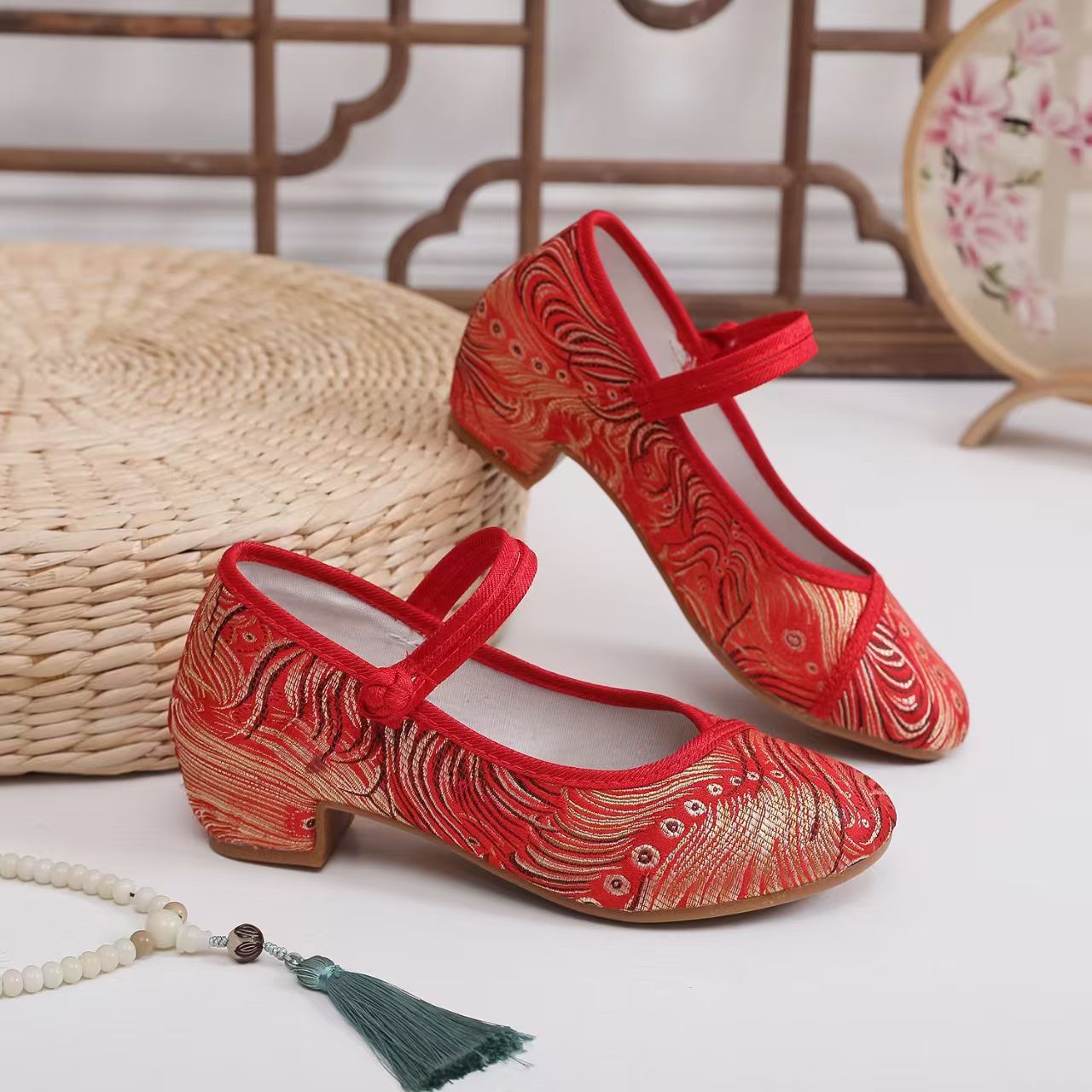 Ethnic Fabric - Nouvelles Chaussures Cheongsam Femme 2026 à