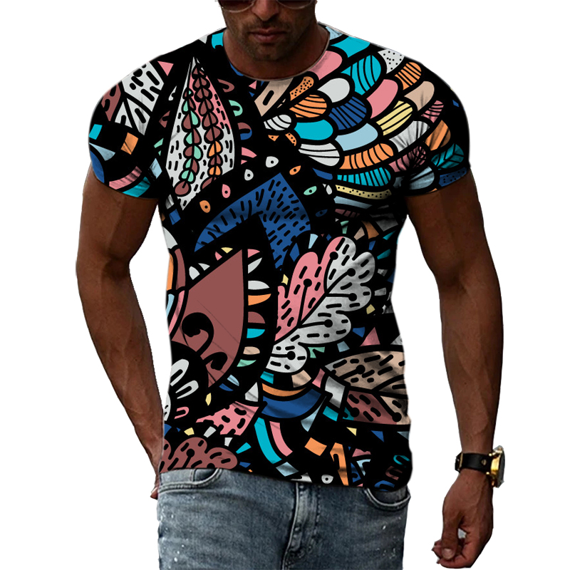 Men'S Ethnic Fashion Trends - T-shirt unisexe à motif coloré ethnique