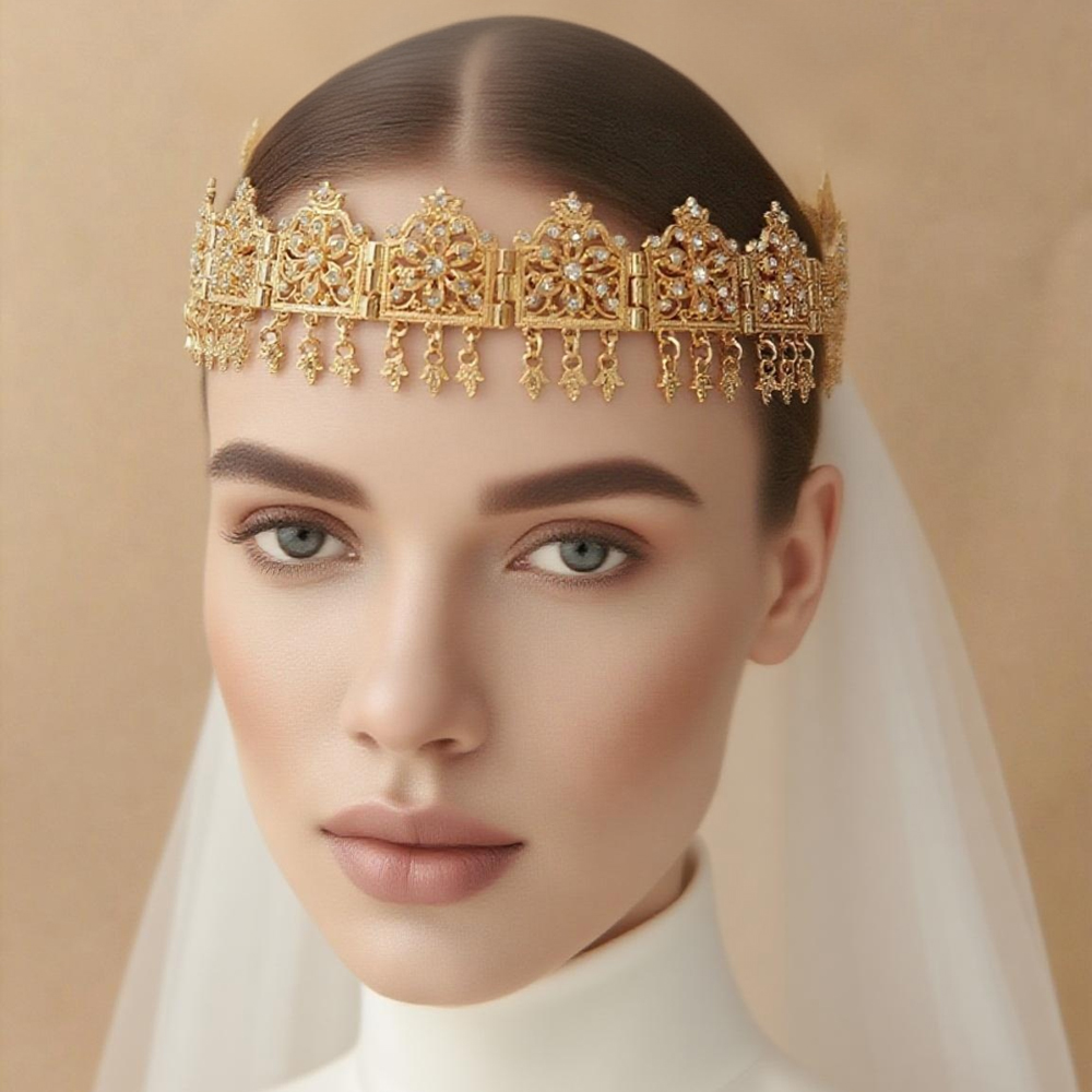 Ethnic Fashion Wear For Women - Chaîne de cheveux chic marocain plaquée