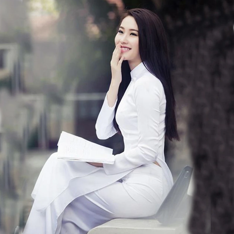 Ao Dai Vietnam Dress - Ao Dai-Robe Cheongsam Traditionnelle pour Femme,