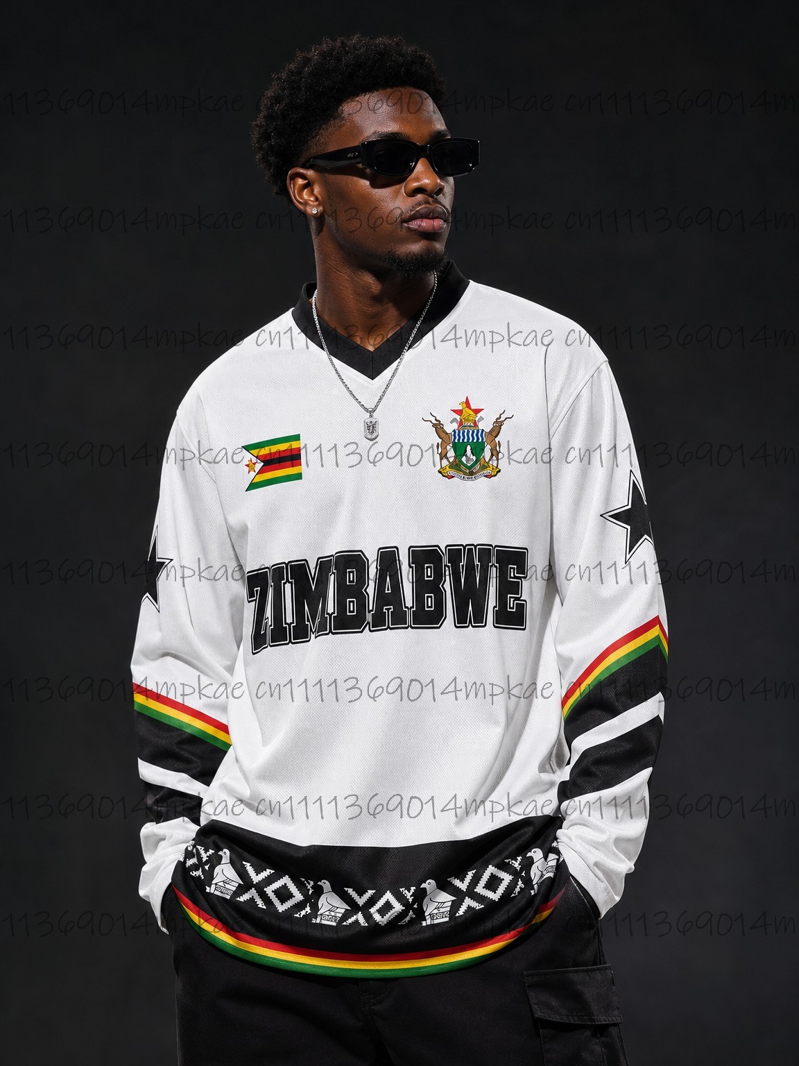 Men'S Ethnic Fashion Trends - T-shirt à manches longues col en