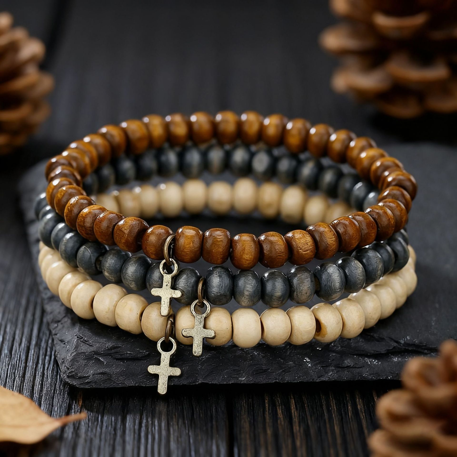Bracelet en perles de bois pou - Fashion Ethnic Wear For Men avis et prix