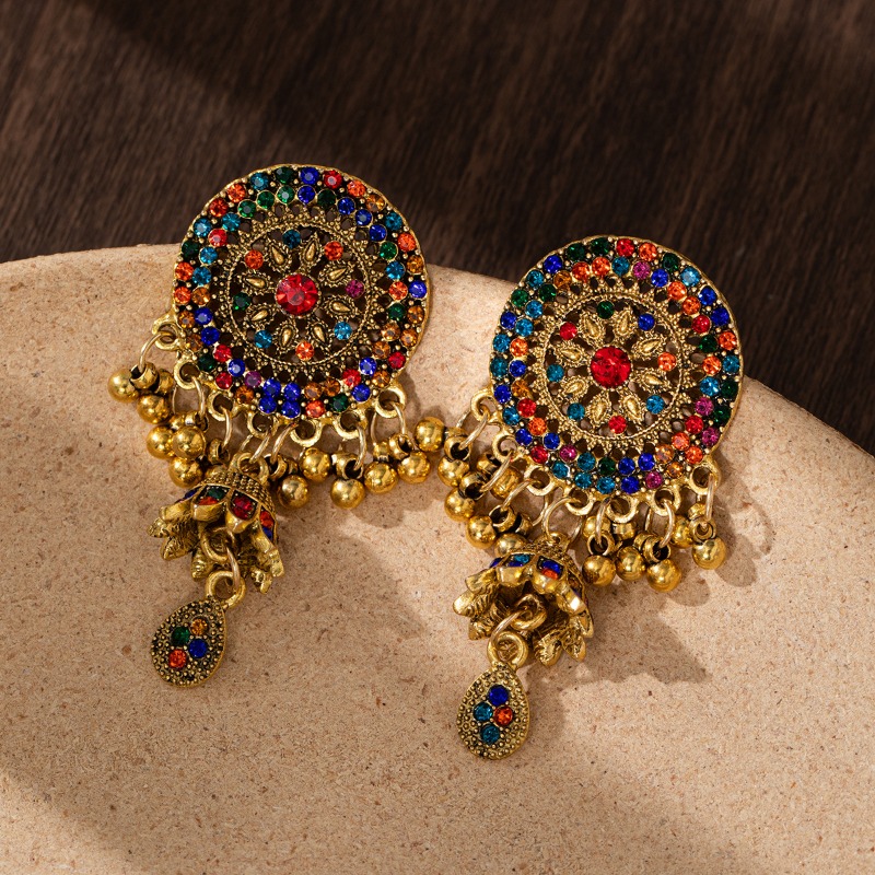 Nouveau Jhumka cristal bleu st - New Ethnic Fashion avis et prix