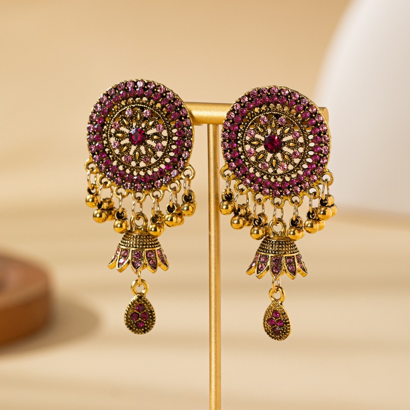 Nouveau Jhumka cristal bleu st - New Ethnic Fashion avis et prix