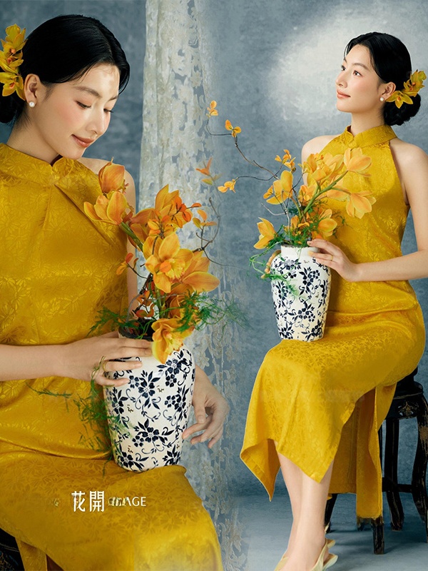 Costume de photographie jaune, - Ethnic Fashion Shoot avis et prix