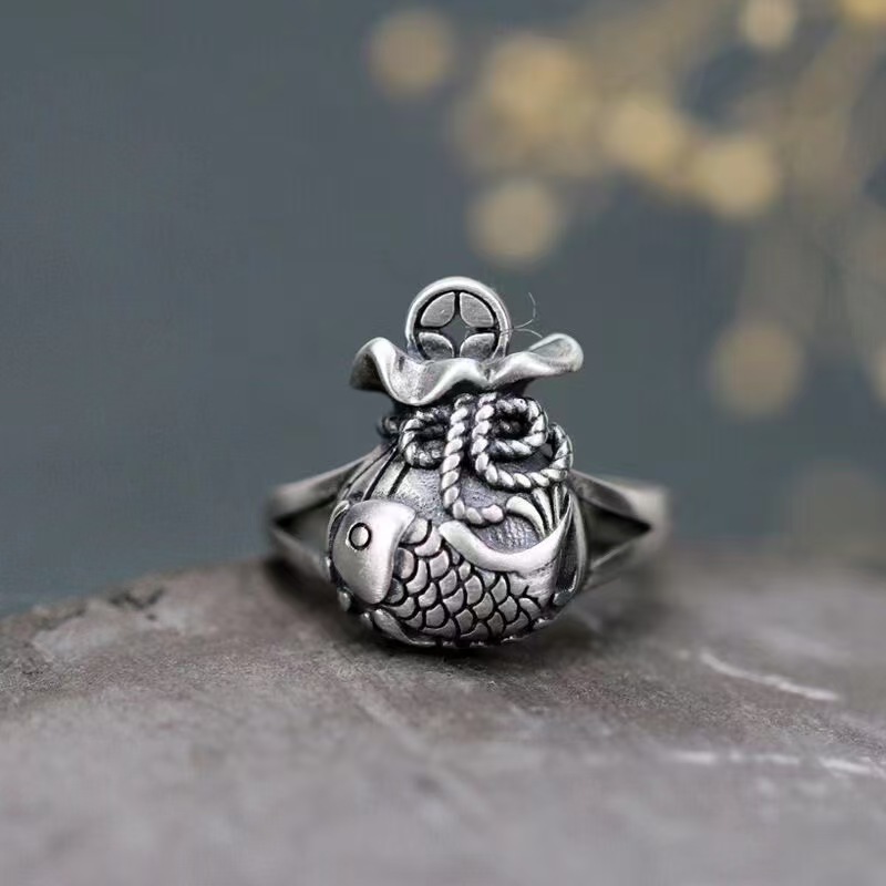Bague Koi style chinois porte- - Fashion Ethnic Wear For Men avis et prix