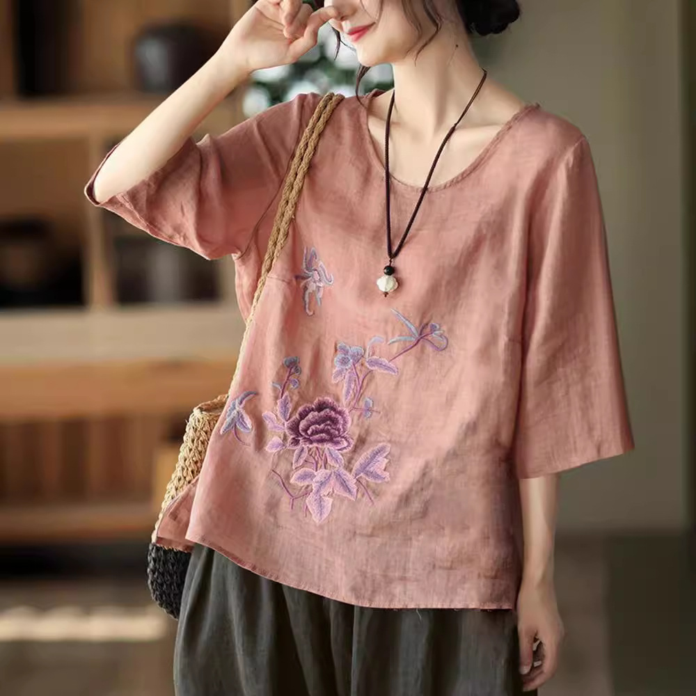 Chemisier d'été rétro en coton - New Ethnic Fashion avis et prix