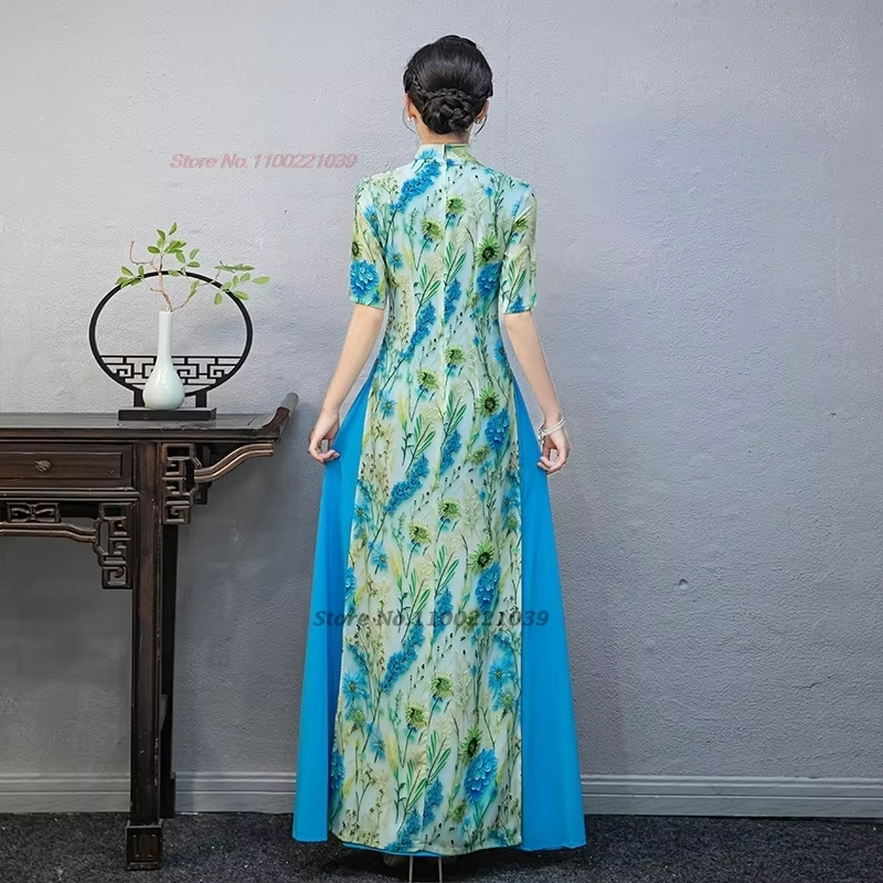 Robe aodai vietnamienne, impri - Ao Dai Vietnam Dress avis et prix