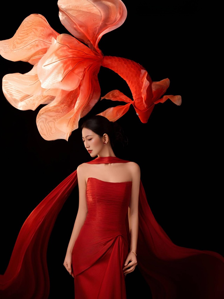 Robe de style chinois rouge po - Ethnic Fashion Shoot avis et prix